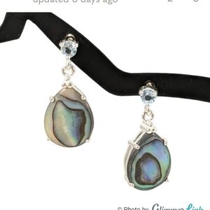 Sterling Silver Abalone Drop Earrings